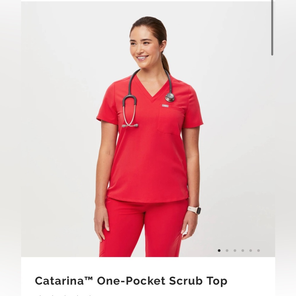 Neon Red Figs Scrubs Set